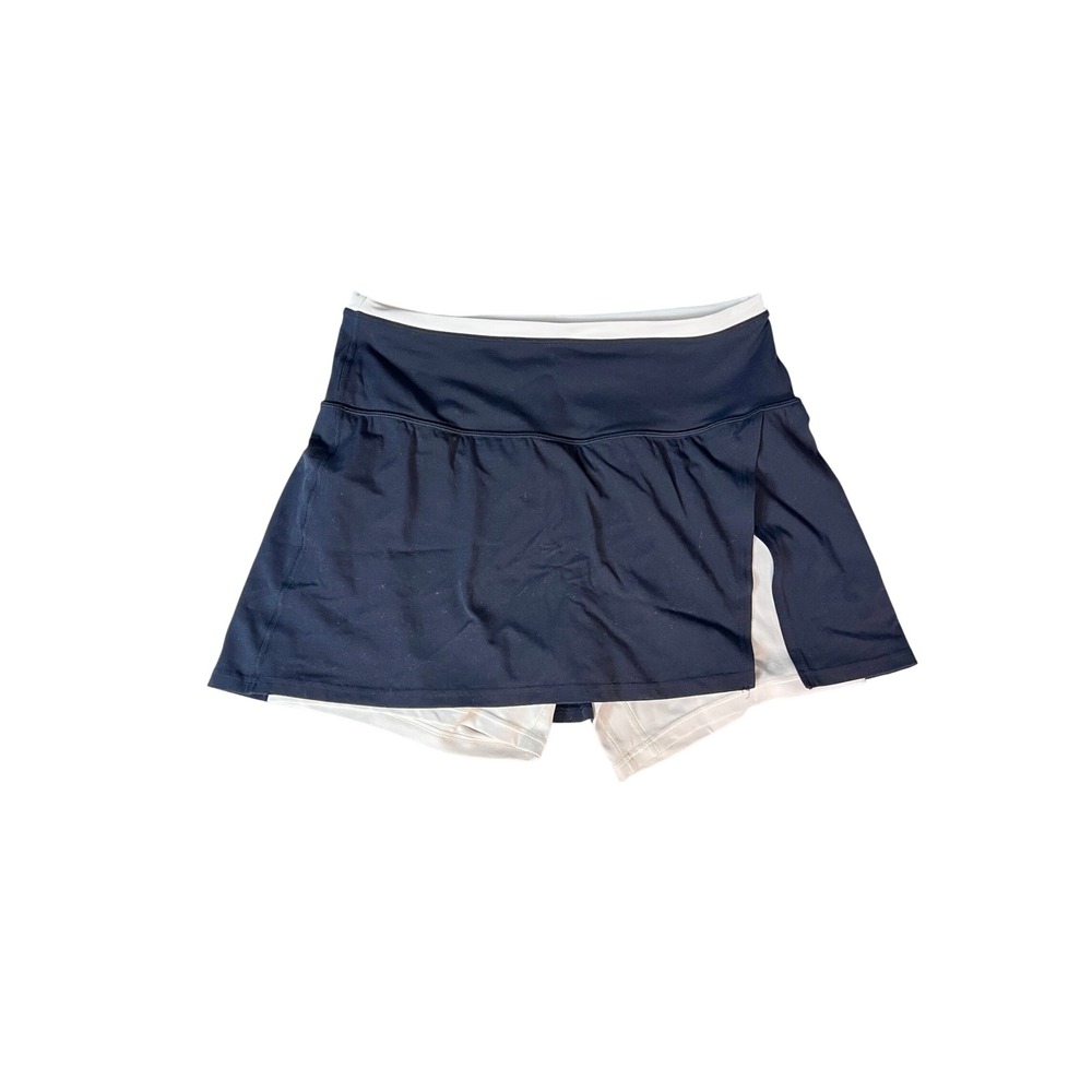 Lululemon Athletic Skort Women Size 14 Black Cream Tennis Golf Activewear
